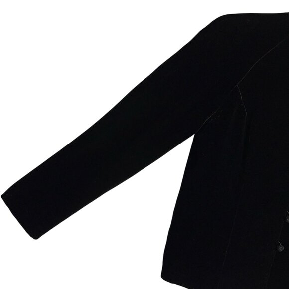 Ann Taylor Womens Vintage Velvet Silk Blend Jacket Size 4P Black Victorian Goth - Picture 3 of 7